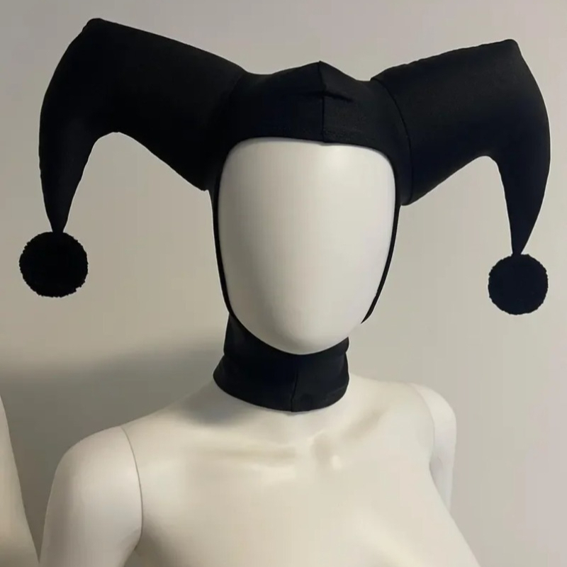 Briar Cosplay Prop - Cappello da Cosplay QQ Jester Nero/Rosso,