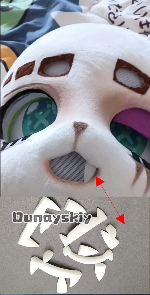 Cosplay Prop 3D Print - Peloso 3D Stampa Kemono Fursuit Denti